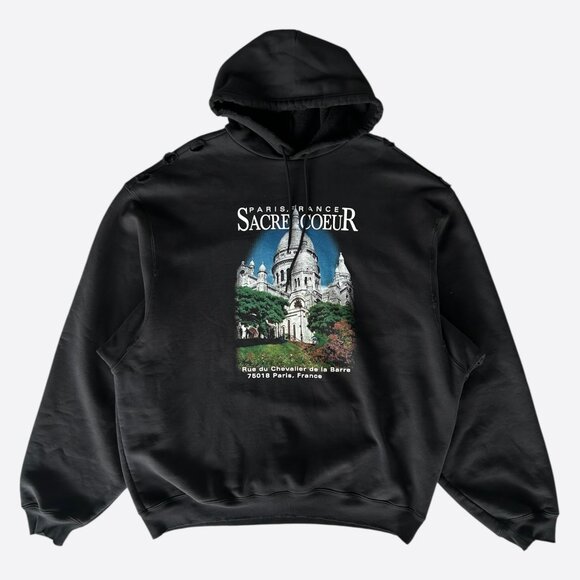 Balenciaga Other - Balenciaga Black Notre Dame Distressed Hoodie